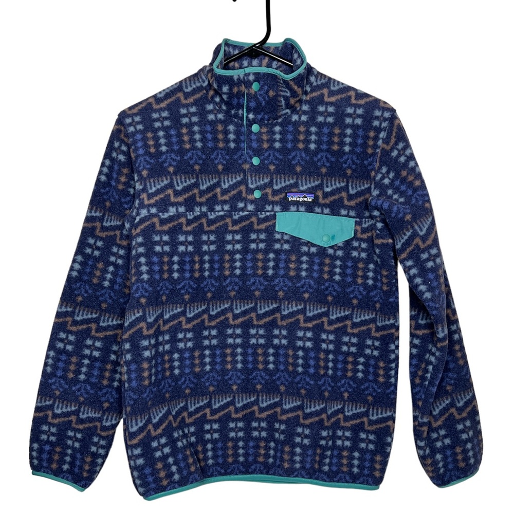 Patagonia Womens Lightweight Synchilla Fleece Pullover Wild Roots: New Navy